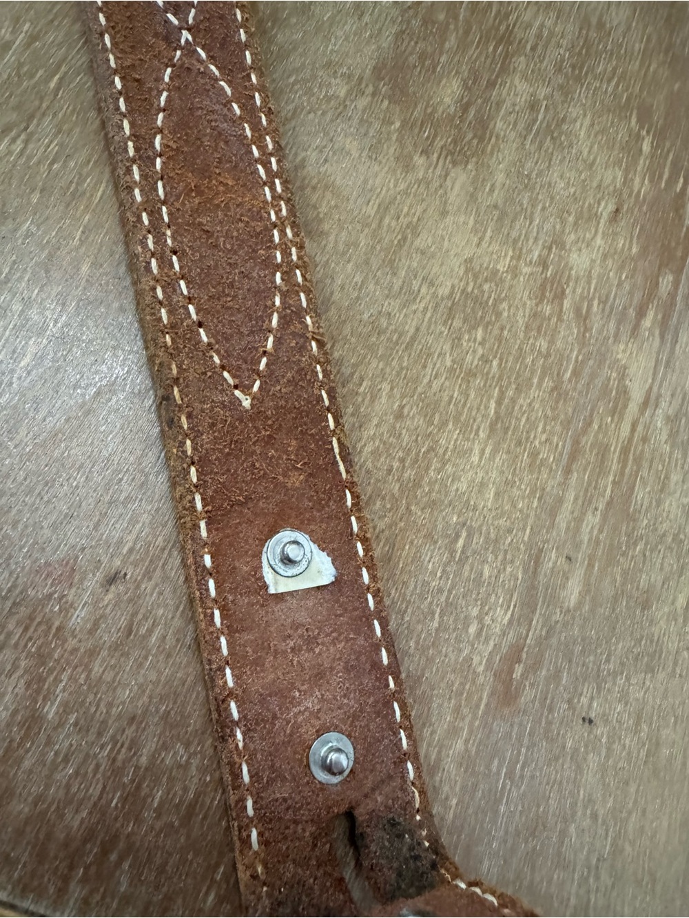 Men's Brown Leather Belt with Decorative Contrast Stitching - Picture 4 of 5